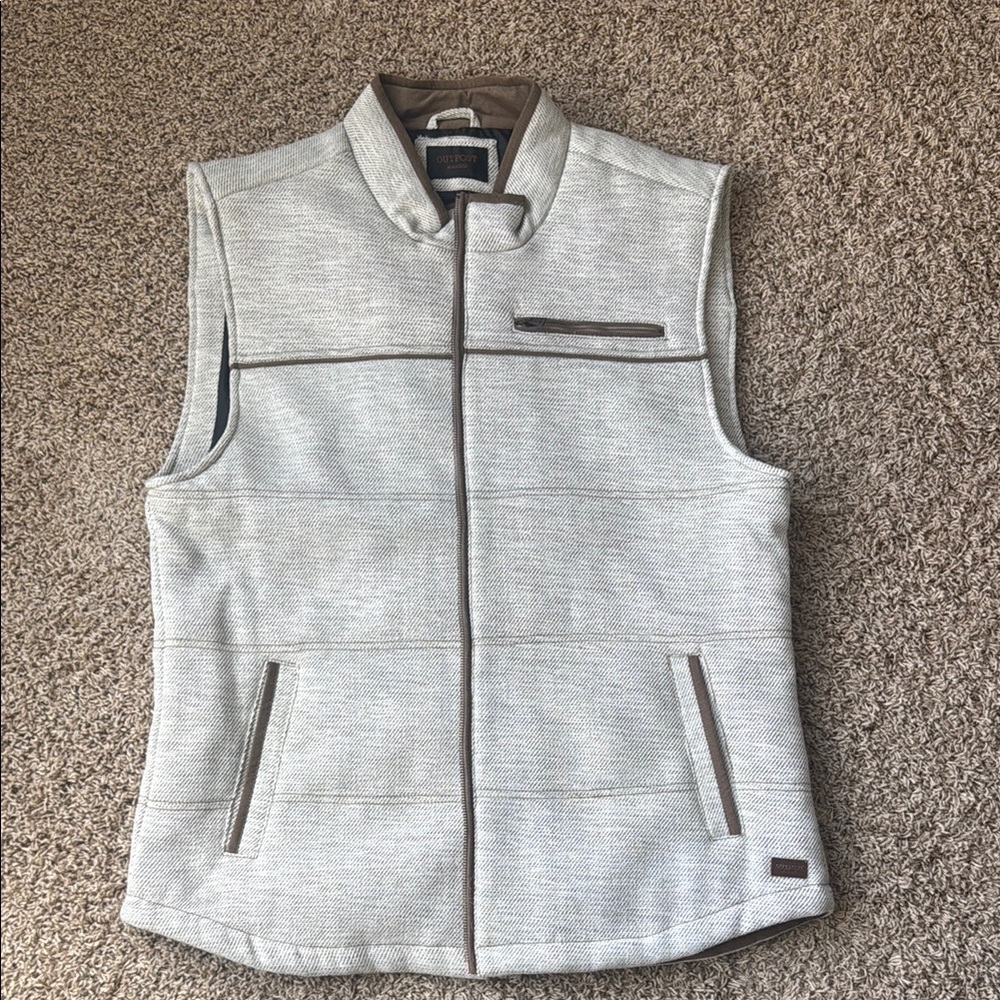 Goodfellow & Co Gray Zip-Up Vest with Standing Collar